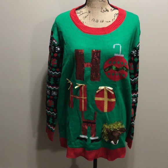 Ho Ho Ho Christmas Sweater size 3X - Picture 5 of 11